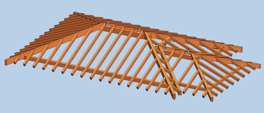 copertura in legno con linea vita