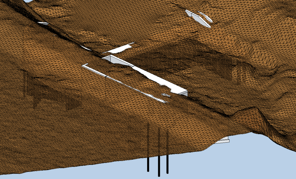 modello BIM 3d con DTM